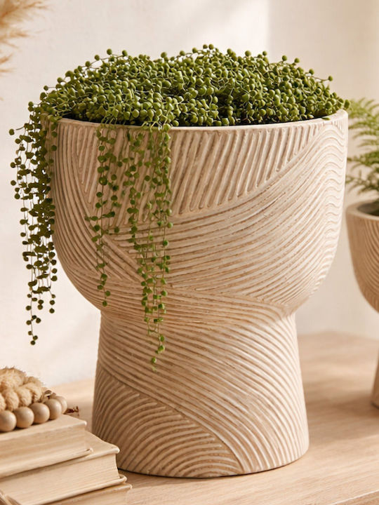 Kaemingk Ceramic Multicolour Plant Pot with Stand 44.5x44.5x38.5cm