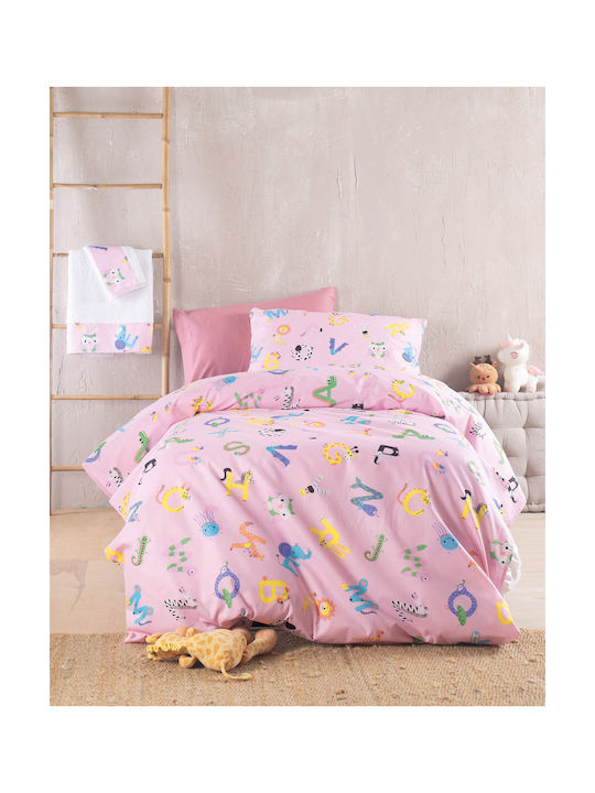 Rythmos Semi Double Cotton Sheet Set Pink 160x260cm 3pcs