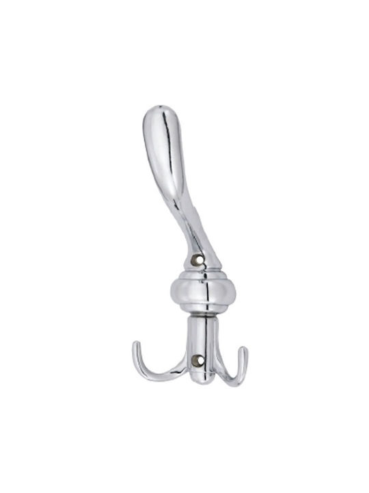 Import Hellas Metal Wall Hanger Silver 8x19cm