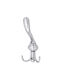Import Hellas Metal Wall Hanger Silver 8x19cm