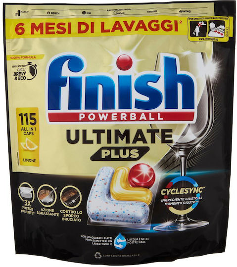 Finish Powerball Ultimate Plus 115 Dishwasher Detergent Capsules