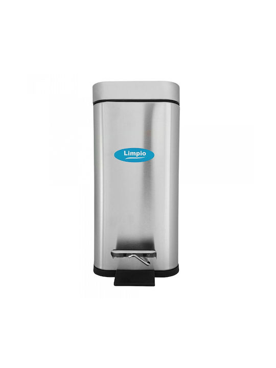 Limpio Waste Bin from Inox Steel with Pedal Silver 5lt