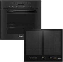 Miele Άνω Πάγκου με Επαγωγικές Εστίες Black Obsidian H 7264 B + KM 7564 FL