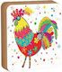 Colorful Chicken Table Easter Decoration Chicken Multicolour 11x11cm