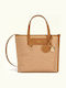 Fabric Women's Tote Handbag Beige