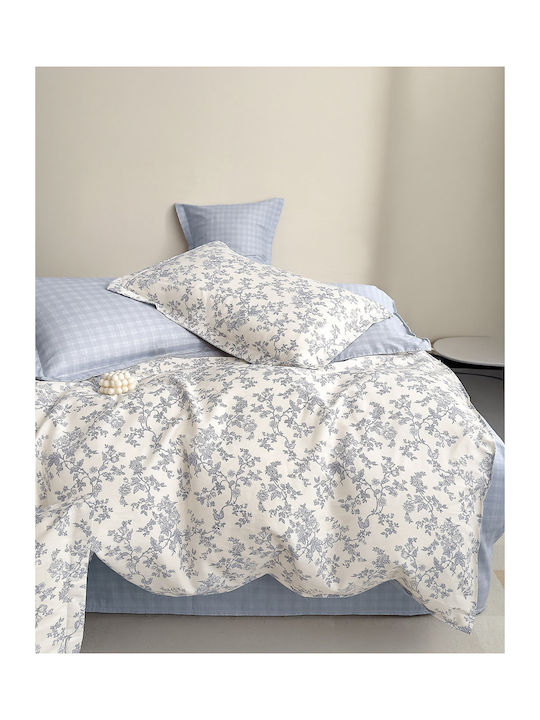 Rythmos Rythmos Tagesdecken Übergröße Baumwollsatin Hellblau 220x240cm 3Stücke