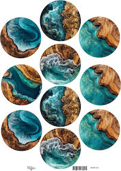 Reispapier Maja's Memories 30x42cm Geo Runde Se...