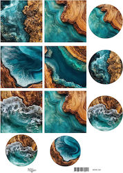 Reispapier Maja's Memories 30x42cm Geo Quadrati...