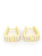 Silver Gold Plated Hoop Earrings with Stones