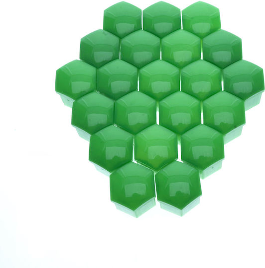 17 Mm Green Screw Caps 20 Pcs Set Installation Protective Wheels