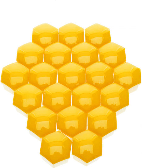 17 Mm Yellow Screw Caps 20 Pcs Set Installation Protection Wheels