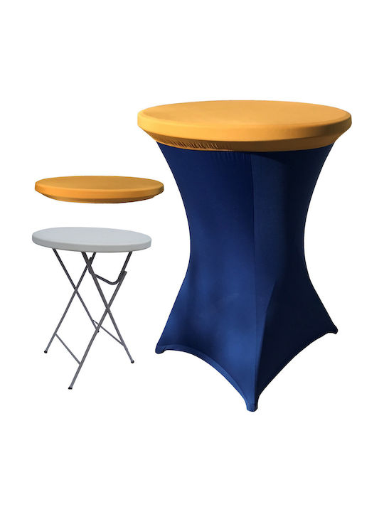 Masă Plastic Catering pentru Spații Mici Exterioare Pliabilă cu Ramă Metalică Albastră 80x80x110 cm