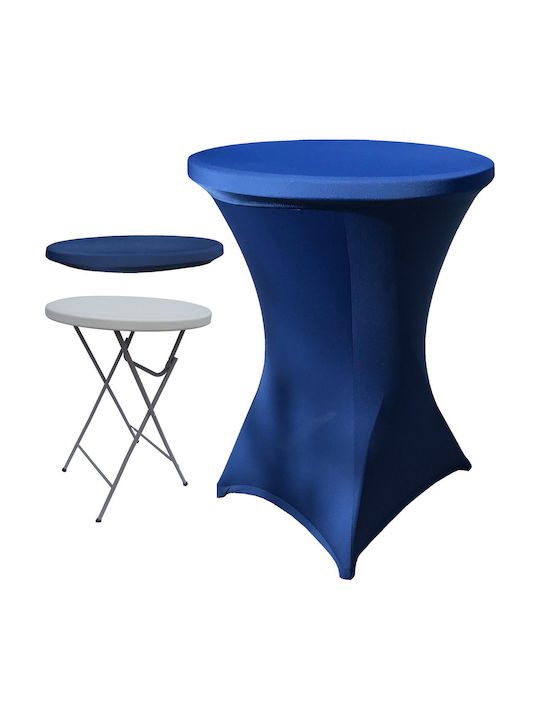 Masă Plastică Catering pentru Spații Exterioare Mici Pliabilă cu Ramă Metalică Albastră 80x80x110 cm