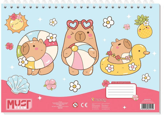 Zeichenblock Must Team A4 30Blatt 2Stücke Capybara