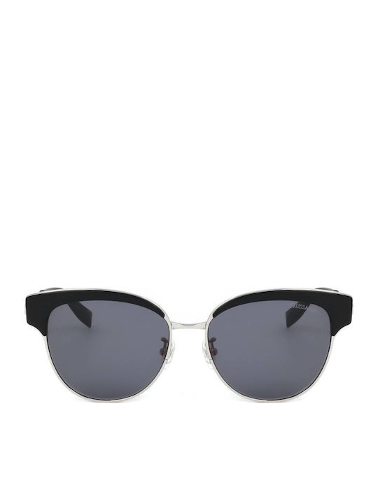 Trussardi Women's Sunglasses with Silver Frame and Gray Lens