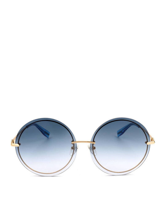 Trussardi Γυναικεία Γυαλιά Ηλίου με Χρυσό Σκελετό και Μπλε Φακό STR219F 300W