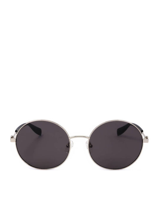 Women Sunglasses with Silver Frame and Gray Lens