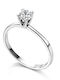 Paraxenies Single Stone Ring in White Gold 14K with Zircon
