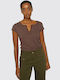 Damen T-shirt Braun