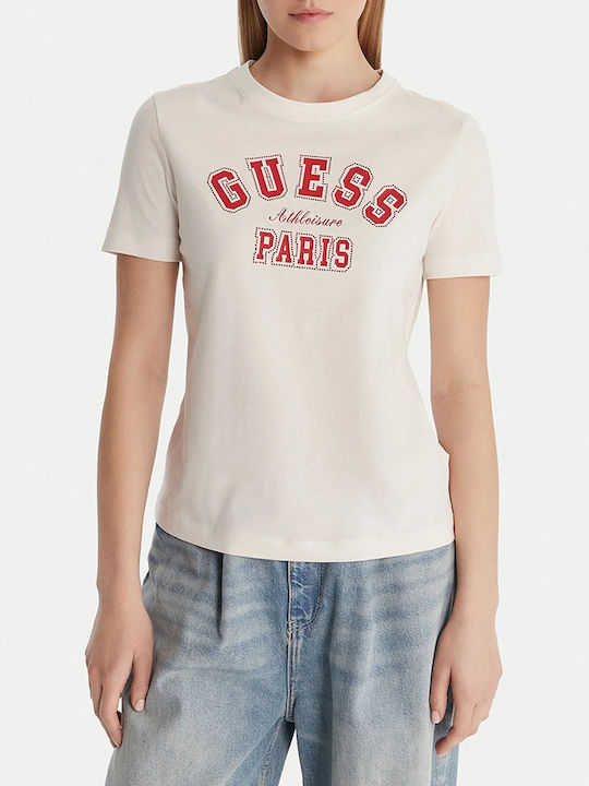 Guess Γυναικείο T-shirt Ecru