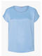 Women's Satin Blouse Light Blue