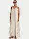 Sommer Maxi Kleid Ecru/Mehrfarbig