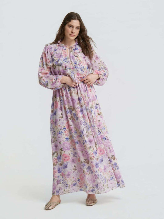 Rochie Maxi Pentru Nuntă / Botez Floral 8501.7221-lila
