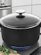 Premier Cooking Vessel 2 Pieces with Glass Lid Black 22cm (28cm)