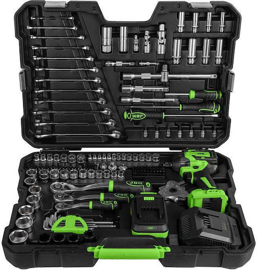 JBM 54863 Гайковерт На Батерия 20V 1x4Ah с Захват 1/2" & 1/4" & 3/8" & Hex