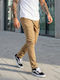 Herrenhosen Chinos Elastisch Regulär Passform Braun