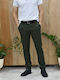 Men's Trousers Chinos Elastic in Slim Fit Olive