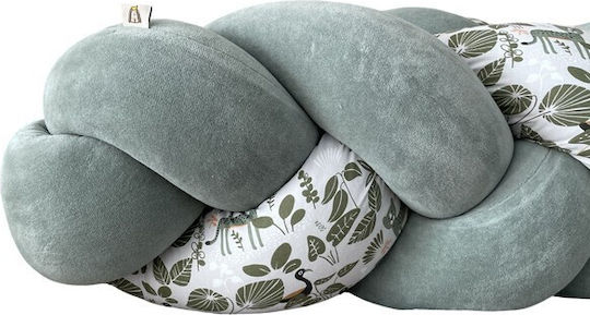 Catriss Braided Inside Crib Bumper Minty Jungle