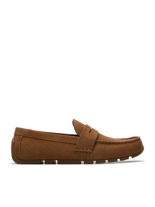 Clarks Bar Suede Ανδρικά Μοκασίνια σε Ταμπά Χρώμα