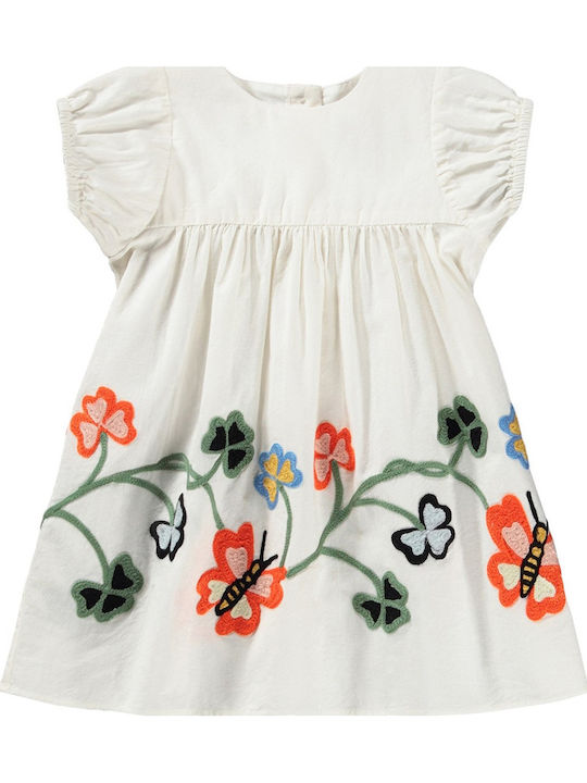 Mädchenkleid Blumen Weiß