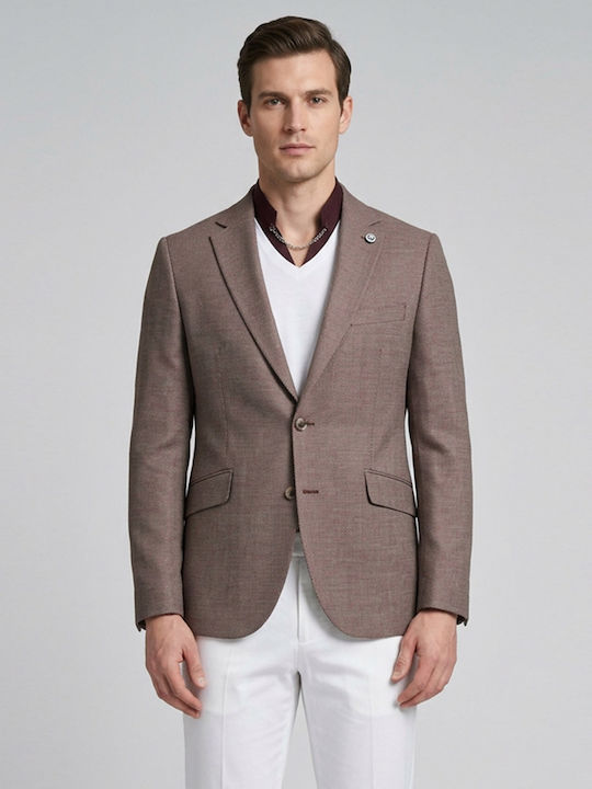 Monte Napoleone Men’s Suit Jacket With Slim Fit...