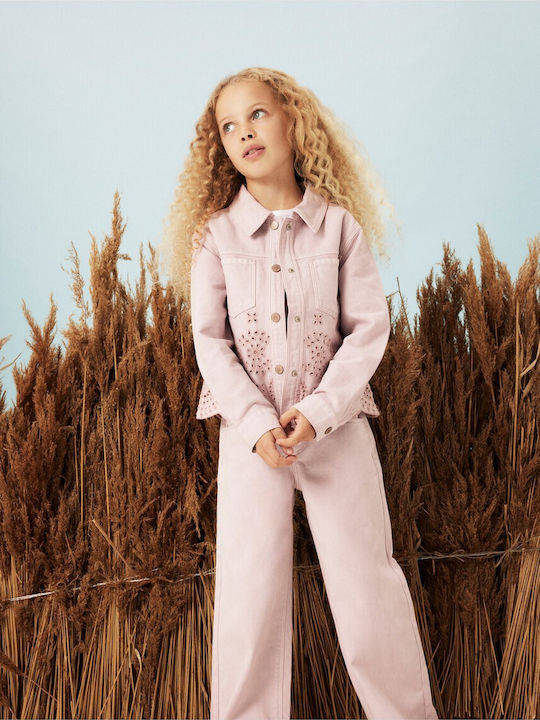 Kinder Denim Jacke Kurz Flieder