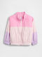 Waterproof Kids Casual Long Windproof Jacket Pink Colorblock