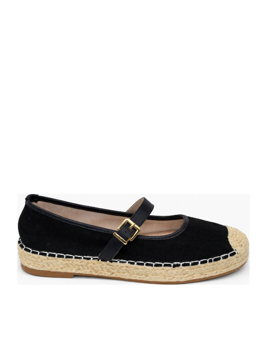 Women's Ballerina Shoes With Strap Black