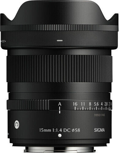 Sigma Crop Camera Lens 15mm f/1.4 DC Contemporary Fixed for Canon RF Mount Black
