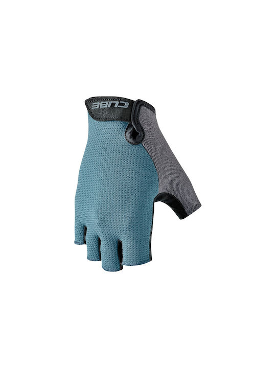 CUBE Cmpt Comfort Half Finger Cycling Gloves Blue