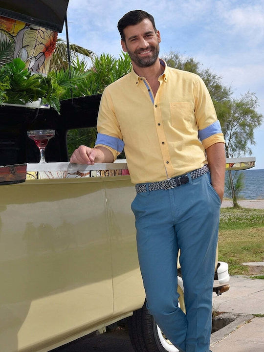Long Sleeve Shirt in Regular Fit Yellow