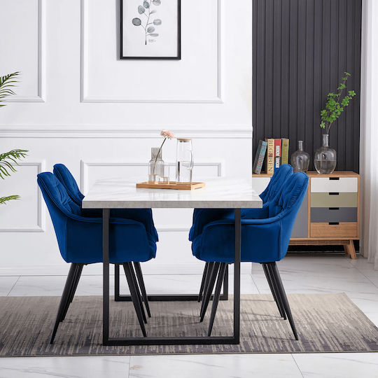 Metallic Dining Chairs Dark Green 2 Pieces 59x61.5x86.5cm