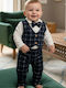 Babydom Baptism Suit with Vest for Boys Blue