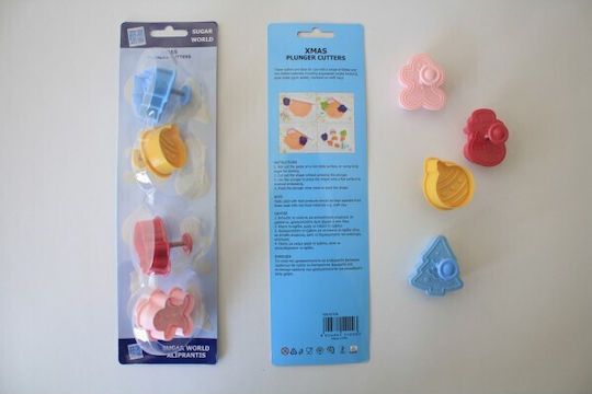 Cookie Cutter Set Tree Ball Snowman Gingerbread Spring X4 50mm