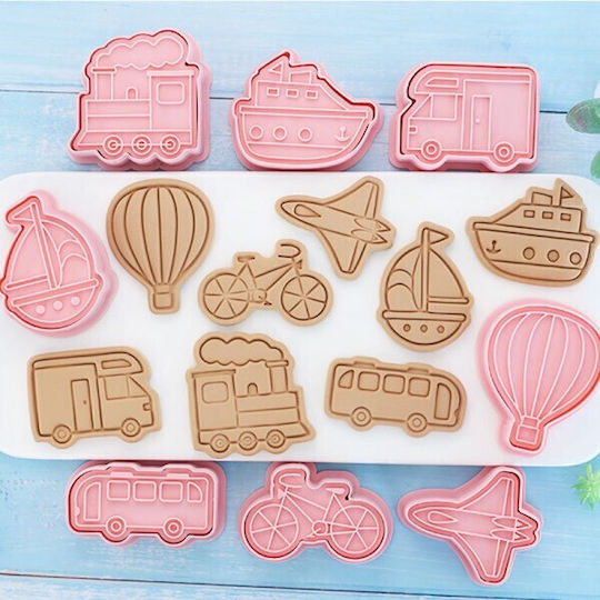 Cookie Cutter Set Vehicles Stamp 42-60mm X8