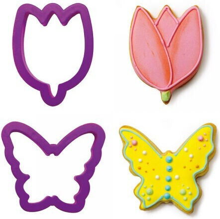 Cookie Cutter Butterfly & Tulip Set X2 7x6x2.2cm 7.5x5.5x2.2cm