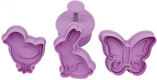 Cookie Cutter Set Rabbit Chicken Egg Butterfly Spring X4 31-51x41-49mm