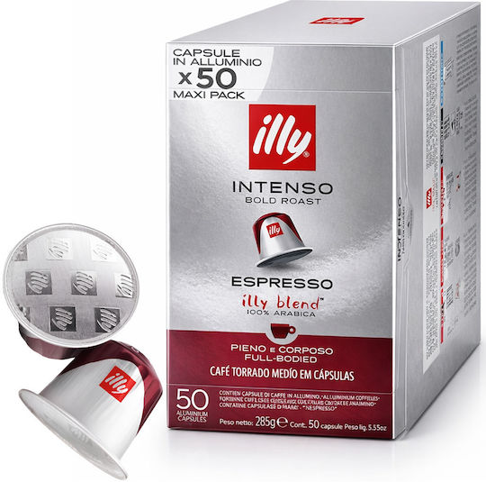 Illy Κάψουλες Espresso Intenso Intenso Συμβατές με Μηχανή Nespresso 50caps