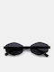 Luigi Unisex Sunglasses with Black Metallic Frame and Black Lens 4863601