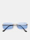 Luigi Ochelari De Soare Unisex Cu Ramă Metalică Auriu Și Lentile Albastru Deschis 4861530
